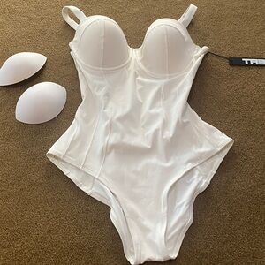 - NWT: TA3 White Lushy One Piece Swim Suit XL